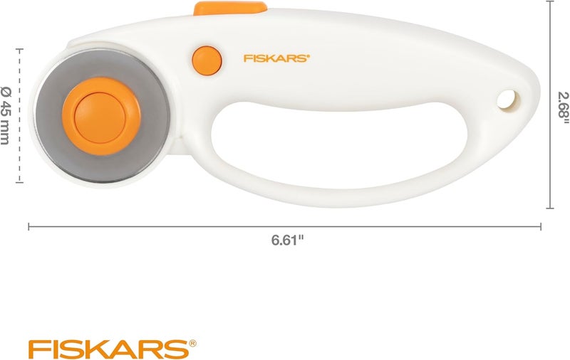Fiskars 45mm Rotary Cutter for Fabric with Ergonomic Loop Grip, Premium Steel Rotary Fabric Cutter Blade for Precise Cuts, Arts and Crafts, Sewing Supplies and Quilting Tools - Image 5